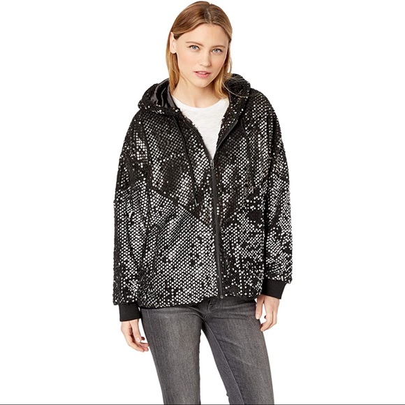 BLANKNYC Denim $148 Silver Studded Sequin Bomber - Picture 8 of 12